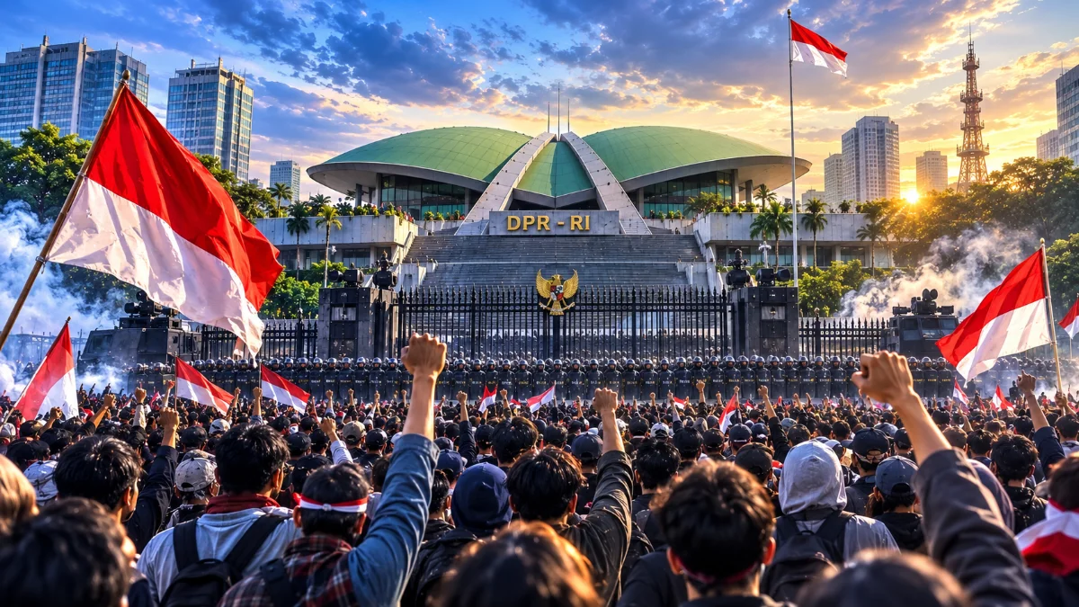 Ilustrasi Demo di DPR