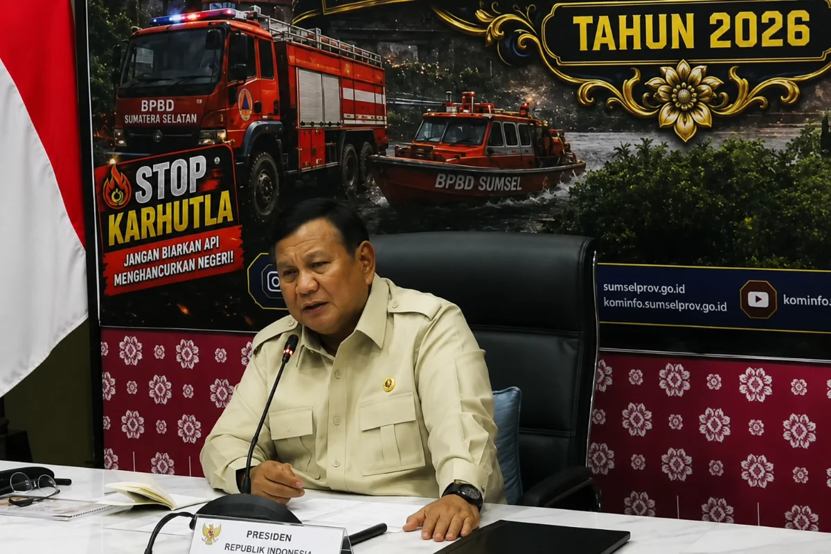 Prabowo Konferensi Pers di Palembang