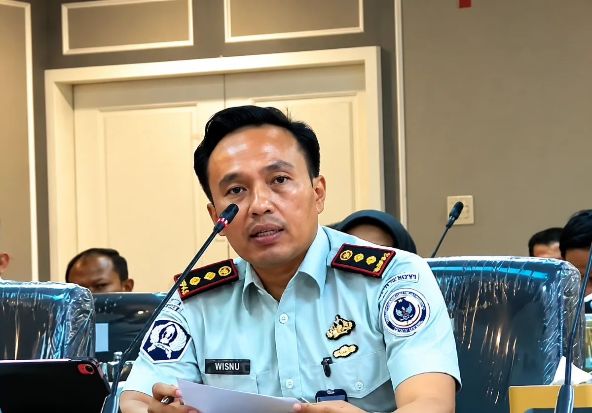 Kalapas Cibinong nonaktif Wisnu Hani Putranto memberikan penjelasan dalam RDP Komisi XIII DPR RI